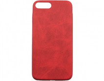 Чехол iPhone 7/8 Plus Матовая кожа (красный)