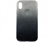 Чехол iPhone XR Shine (серебро/черный)
