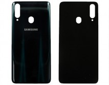 Задняя крышка Samsung A207F A20S черная 1 класс