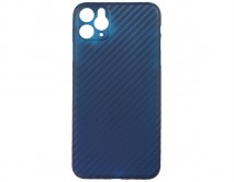 Чехол iPhone 11 Pro Max Ультратонкий карбон (синий)
