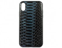 Чехол iPhone XR Leather Reptile (синий)