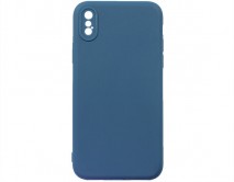 Чехол iPhone X/XS Силикон Matte 2.0mm (синий)