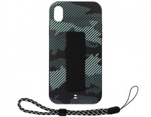 Чехол iPhone XR Камуфляж с держателем (черный)