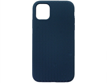 Чехол iPhone 11 SC Full Плетеный (темно-синий)