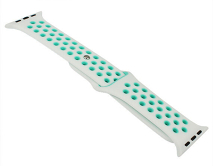 Ремешок Watch Series 42mm/44mm/45mm/49mm силиконовый Nike band белый/зеленый #46