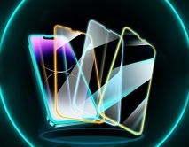 Защитное стекло iPhone 14 Pro Neon голубое