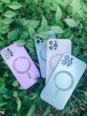 Чехол iPhone XR TPU Metallic MagSafe (фиолетовый)